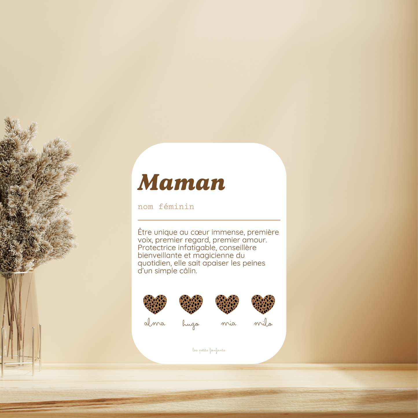 Affiche décorative - Définition Maman léopard marron