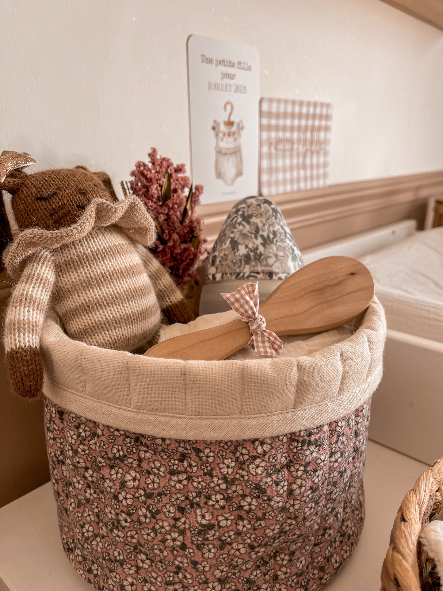 Brosse à cheveux bébé personnalisée - motif vichy rose