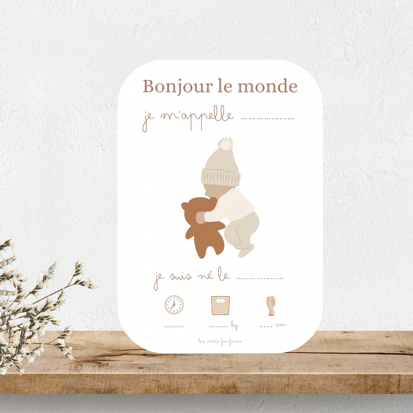 Carte bienvenue bébé - Modèle bébé garçon