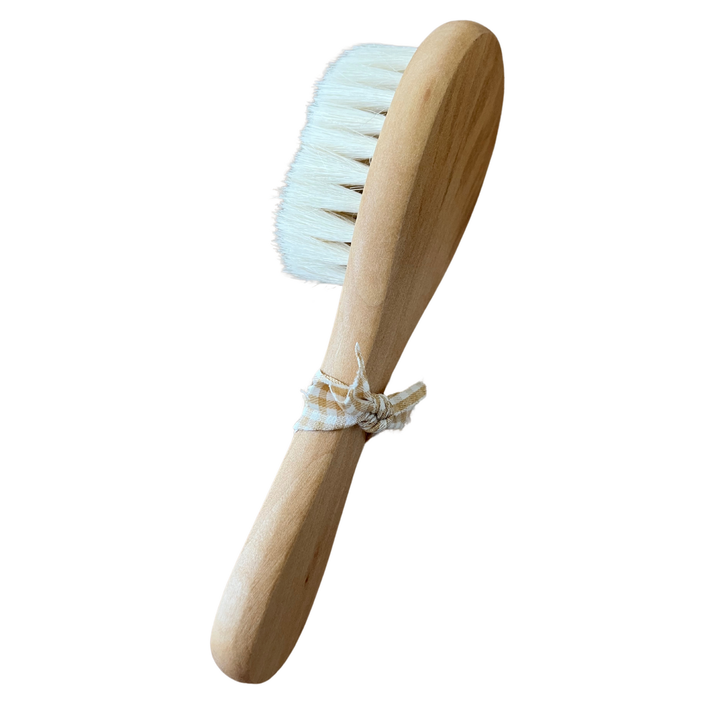 Brosse à cheveux bébé personnalisée - motif vichy beige