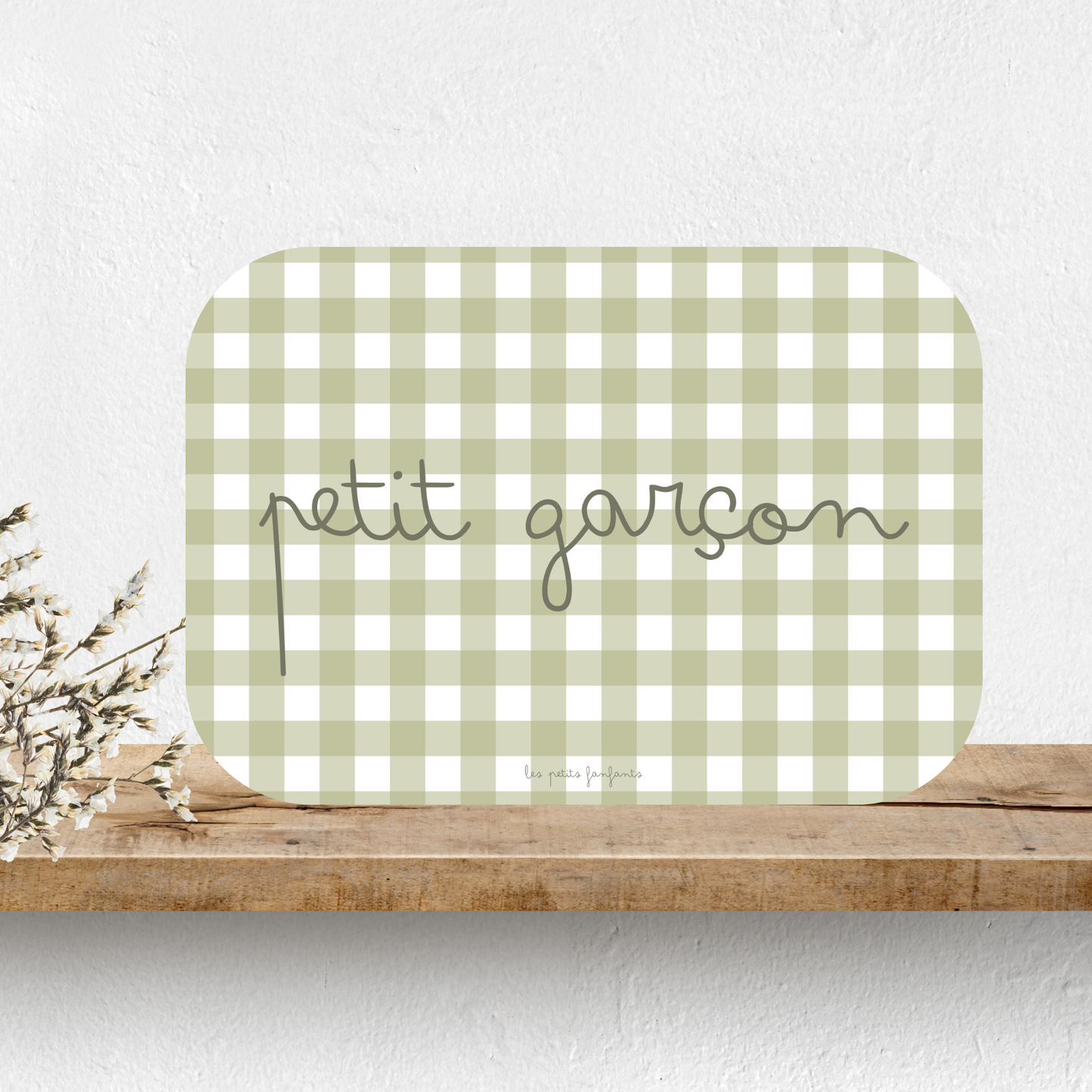 Carte décorative motif vichy - Petit garçon