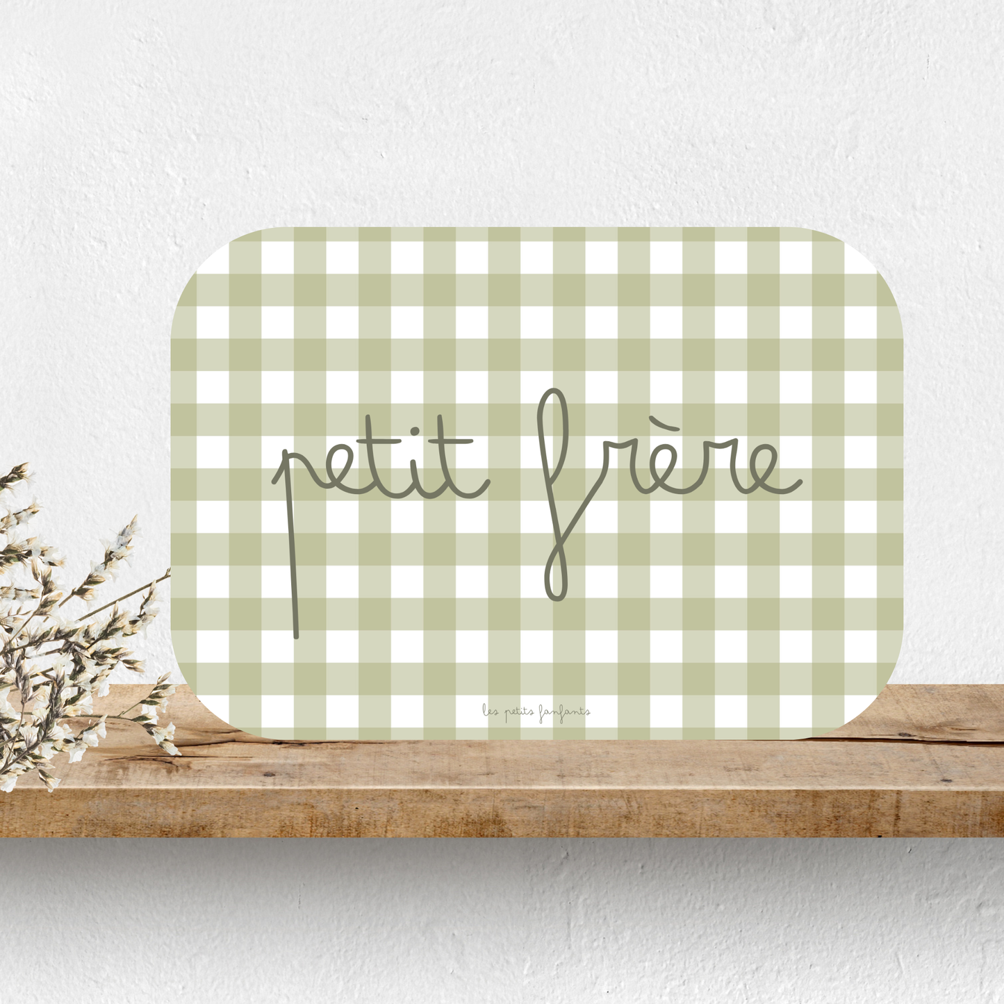 Carte décorative motif vichy - Petit frère
