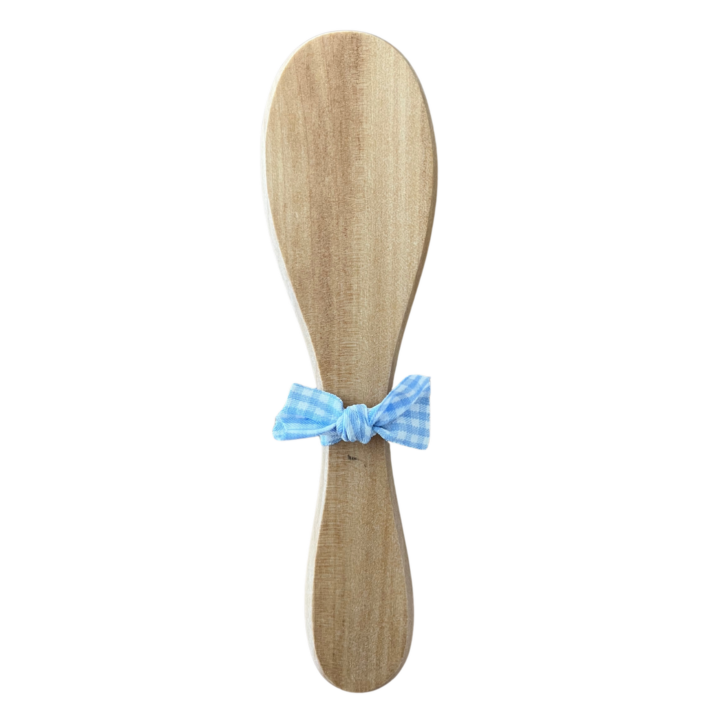 Brosse à cheveux bébé personnalisée - motif vichy bleu