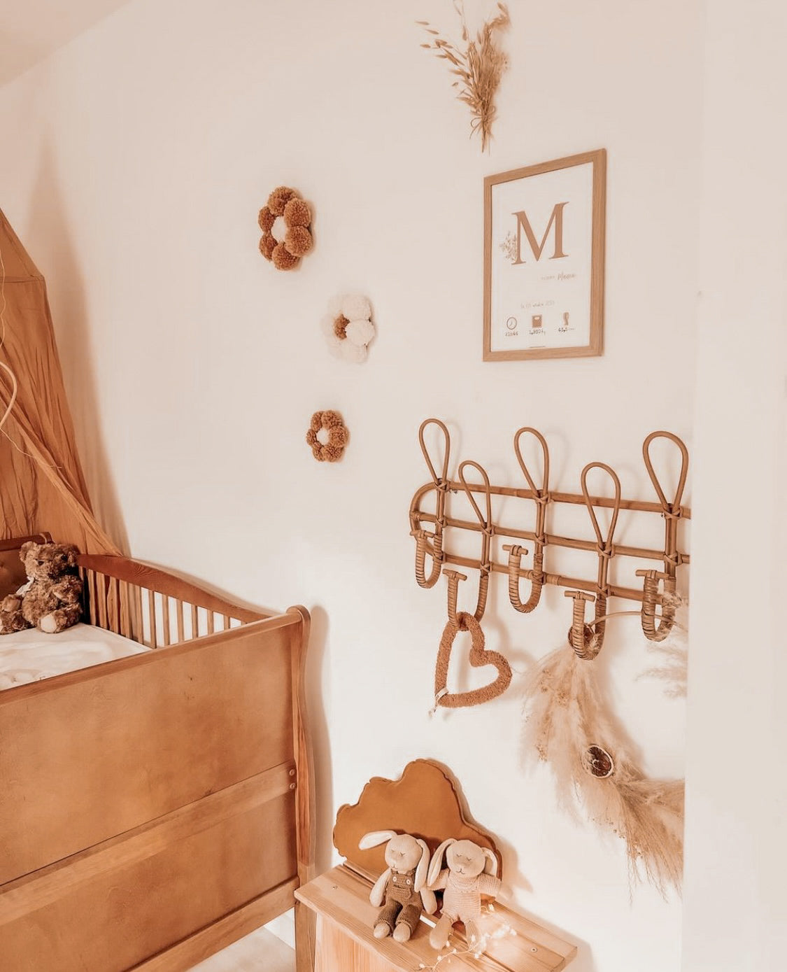 Affiche naissance personnalisée - Caramel sur fond blanc