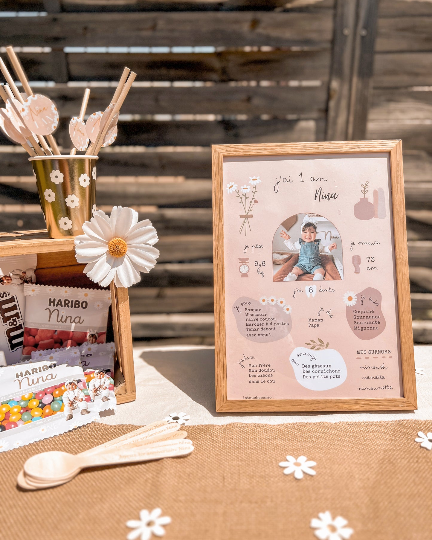 Thème Boho version rose - Affiche anniversaire