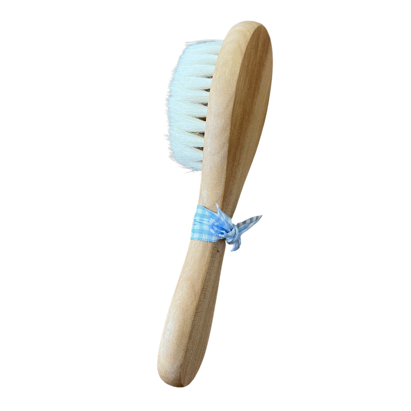 Brosse à cheveux bébé personnalisée - motif vichy bleu