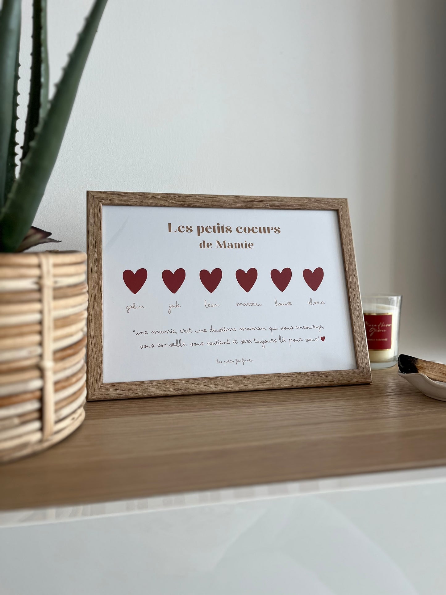 Affiche décorative mamie - Les petits cœurs de mamie