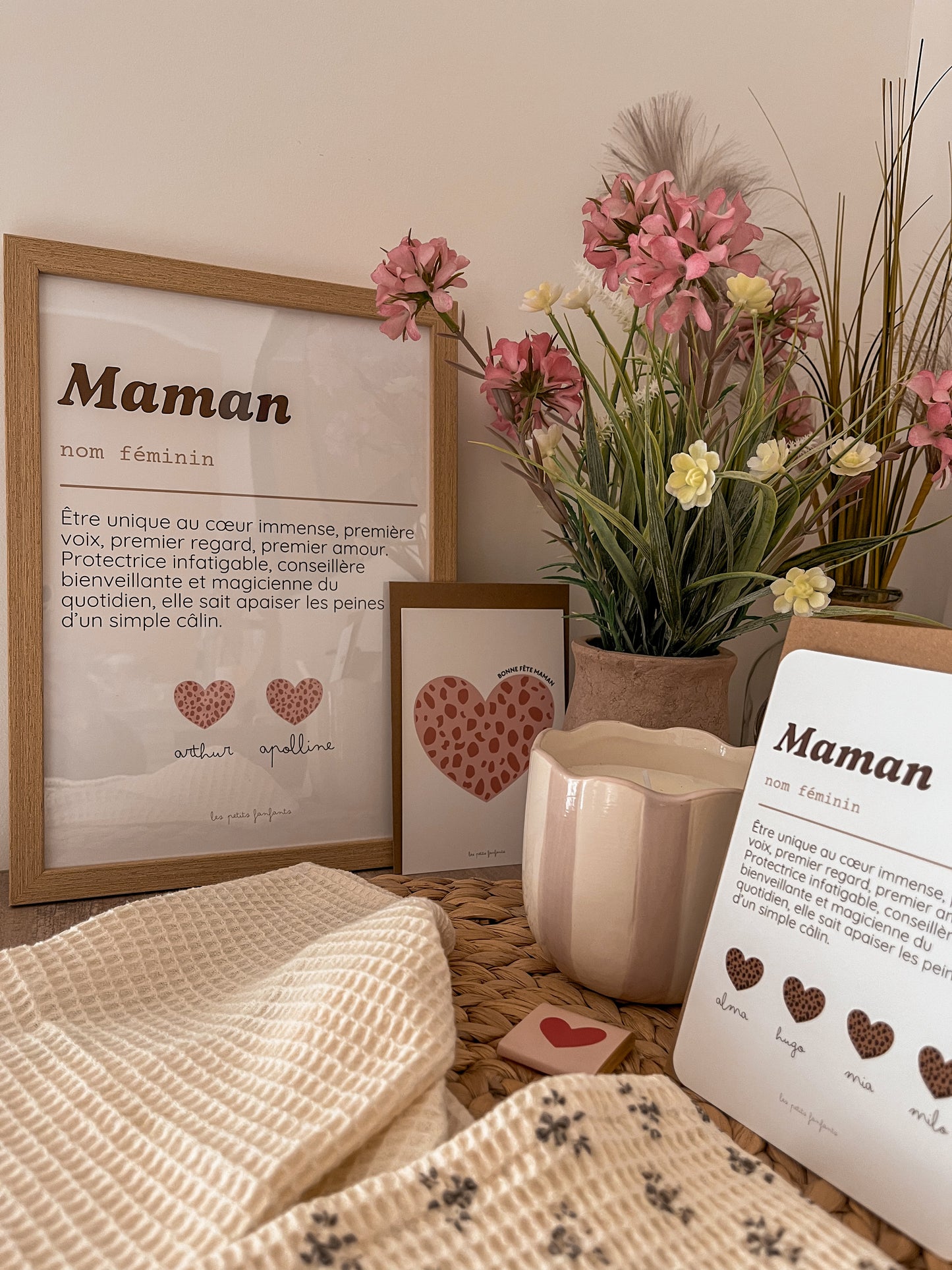 Affiche décorative - Définition Maman léopard rose