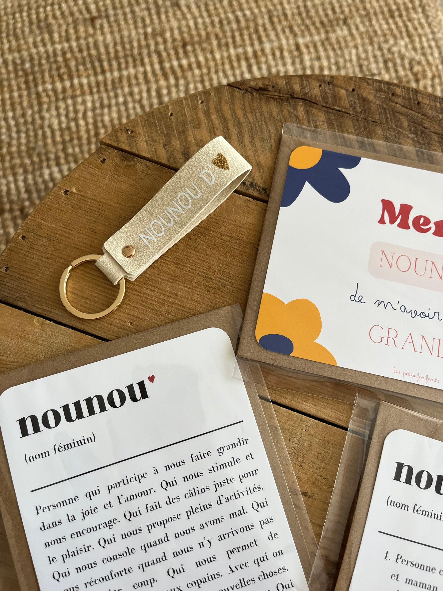 Porte-clés beige - personnalisable