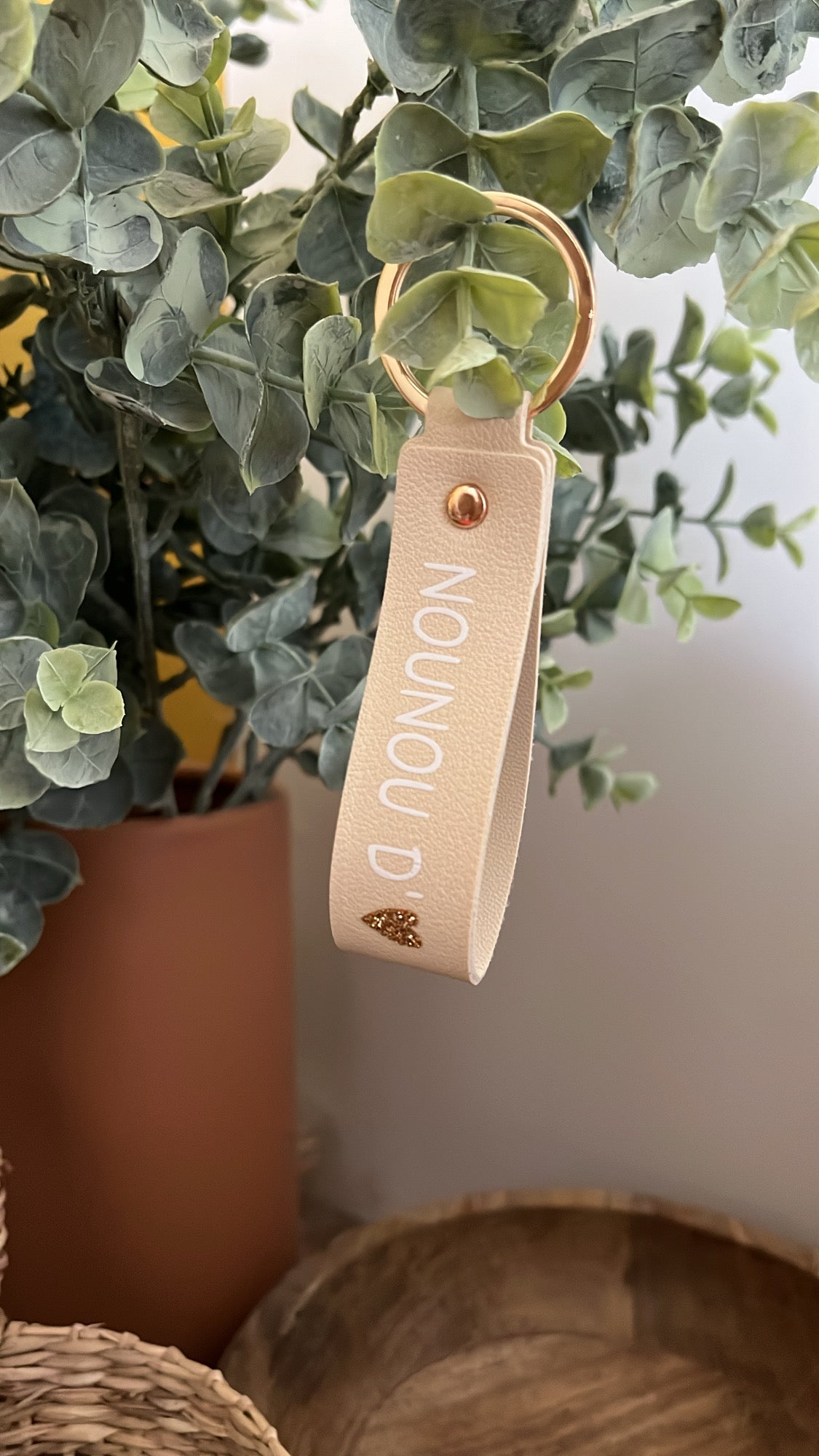 Porte-clés beige - personnalisable