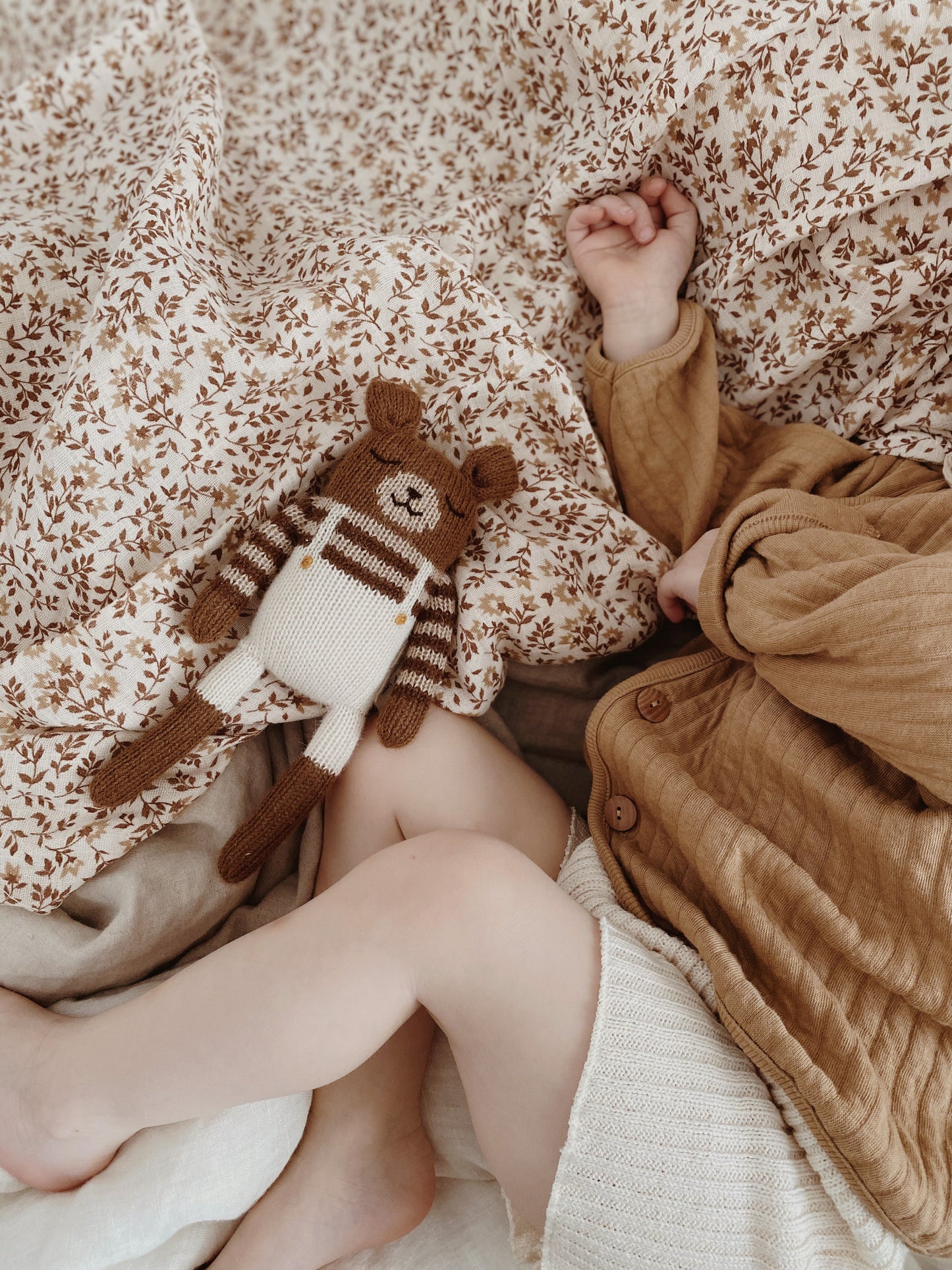 Doudou ourson - Salopette écru