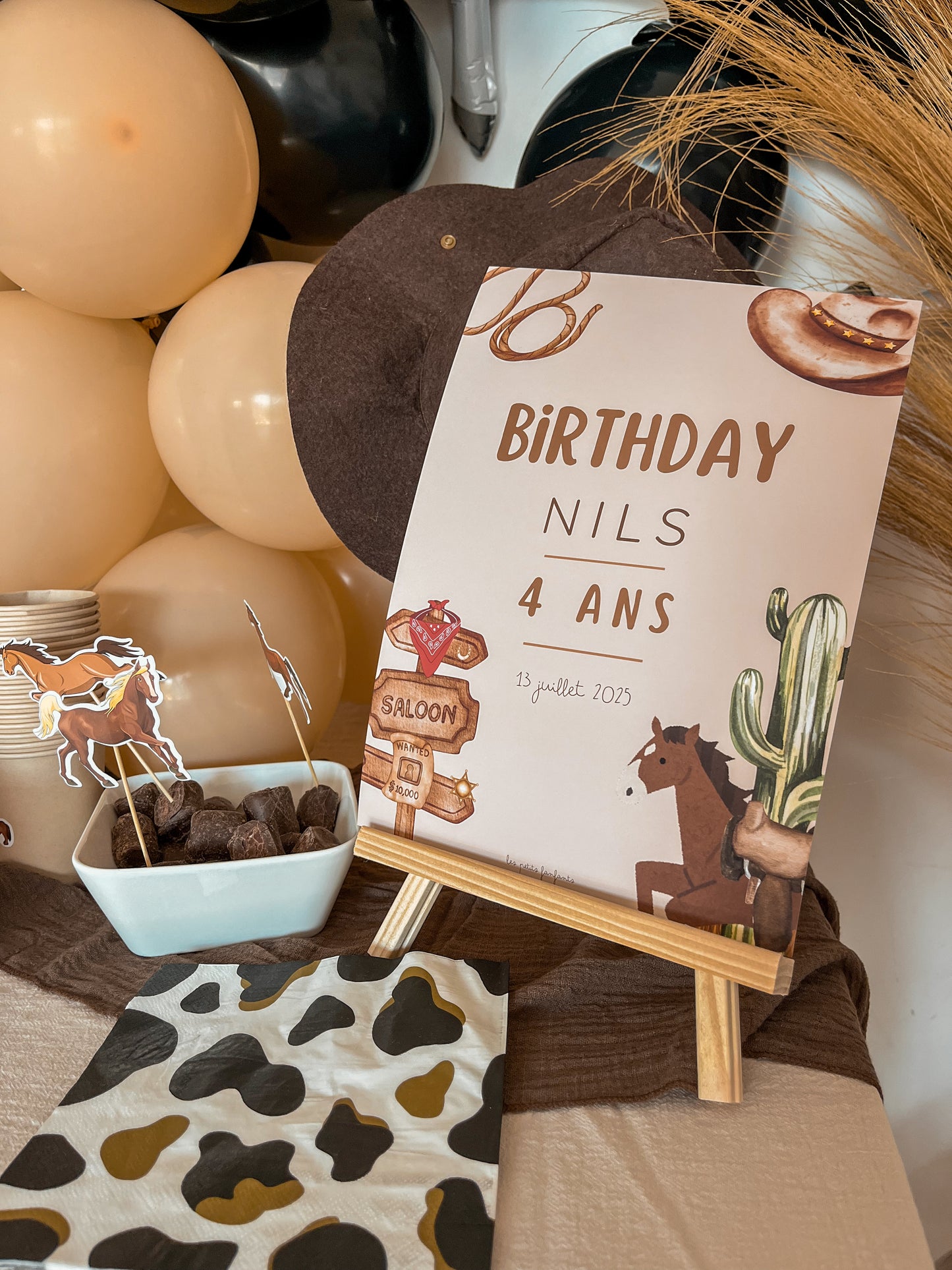 Thème Western / Far West / Cow-boy - Affiche bienvenue anniversaire