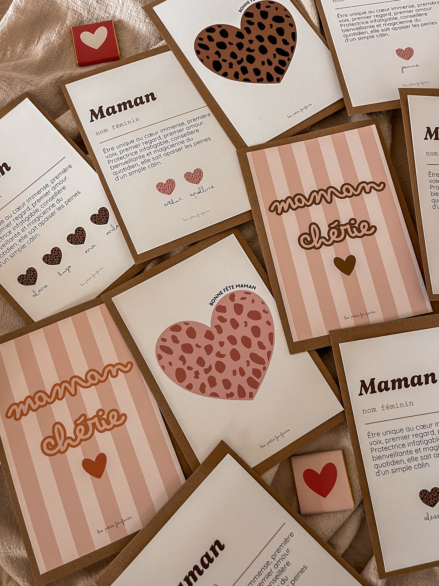 Carte décorative - Bonne fête maman léopard rose