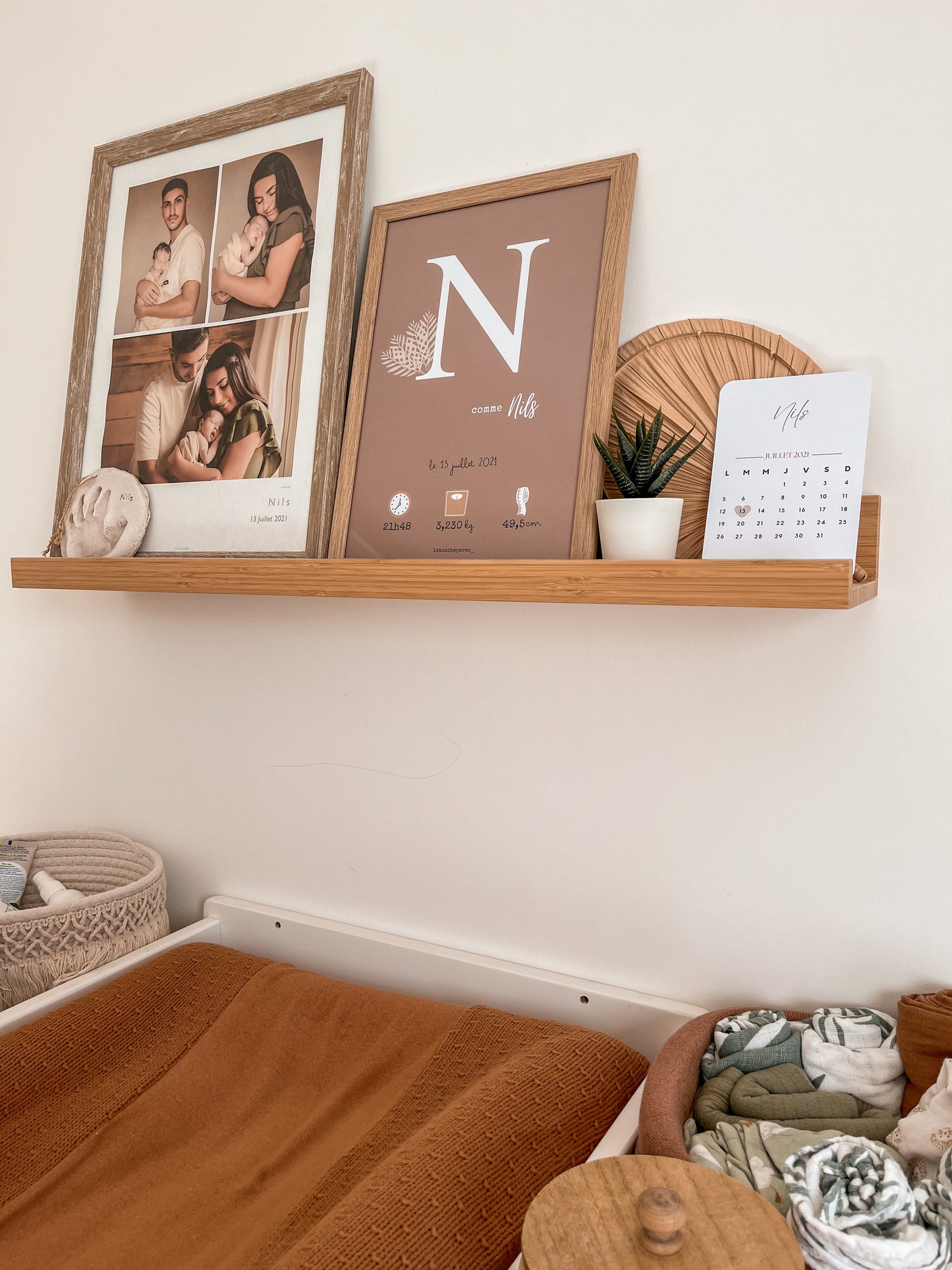 Affiche naissance personnalisée - Caramel