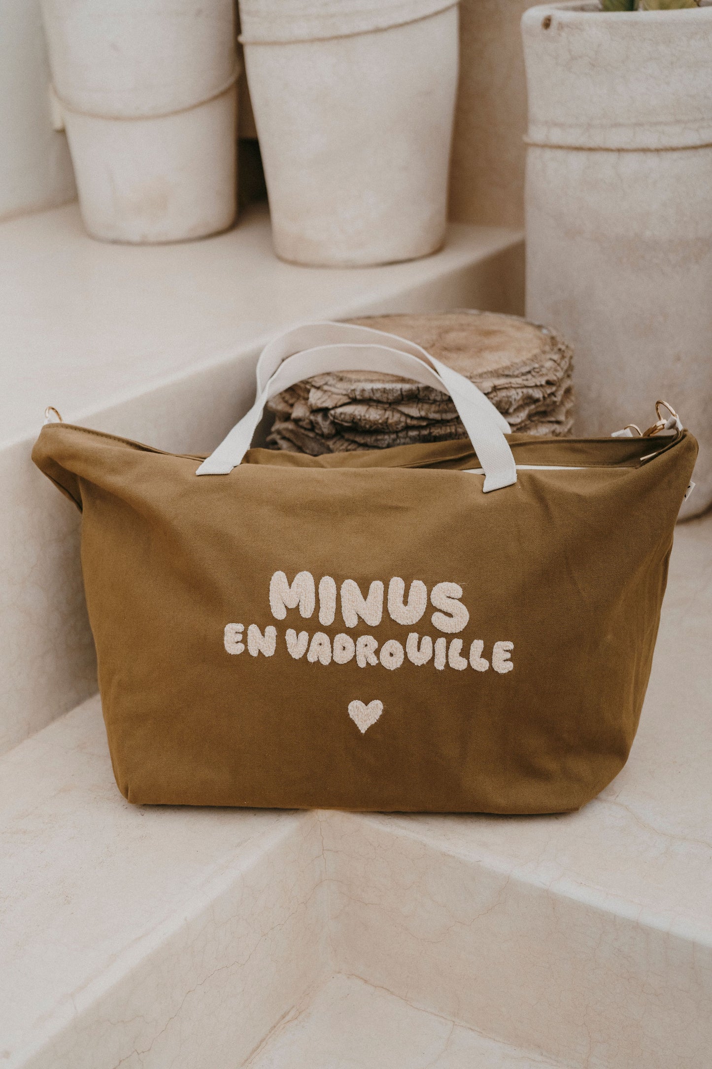 Sac/Cabas XL - Minus en vadrouille - Kaki