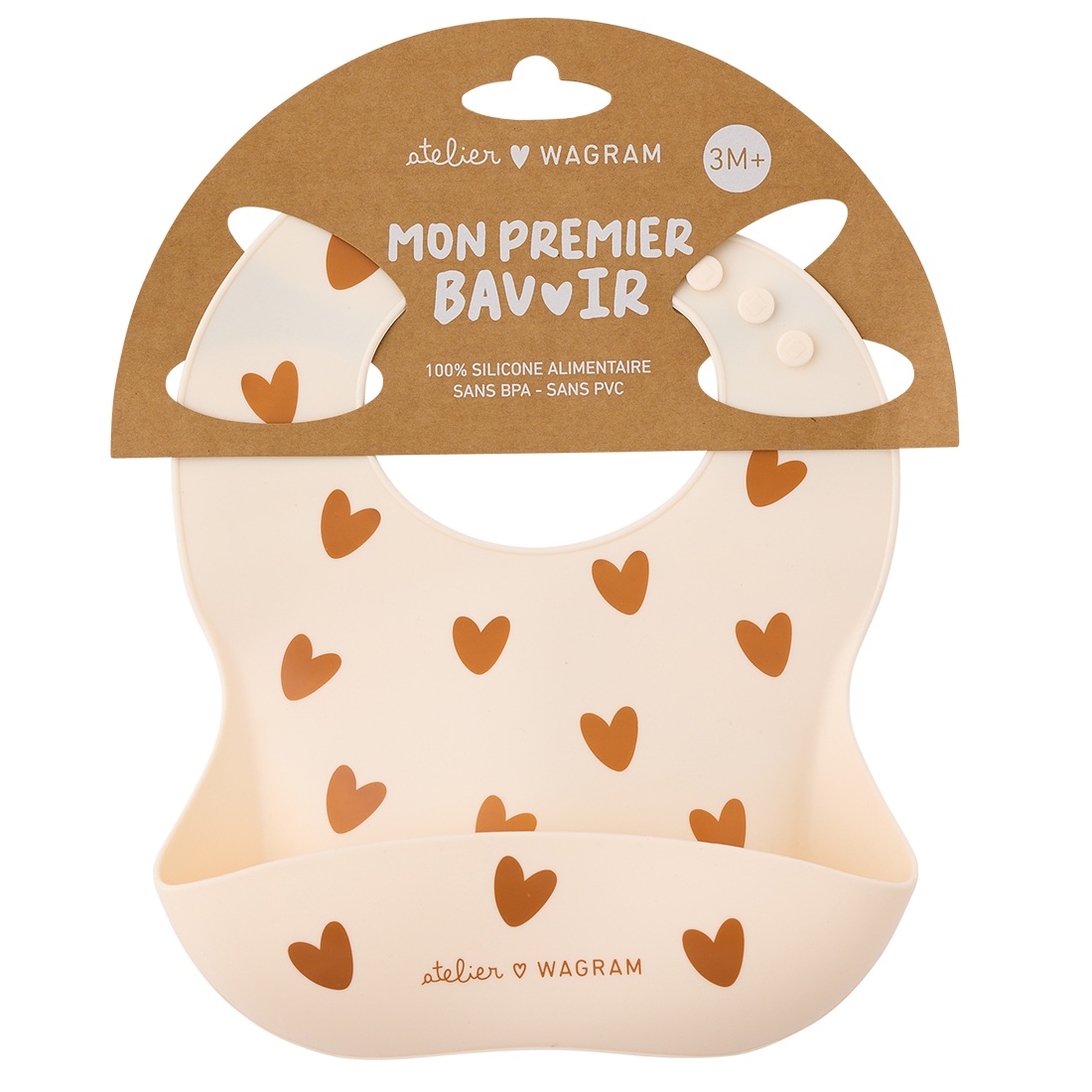 Bavoir silicone - Crème