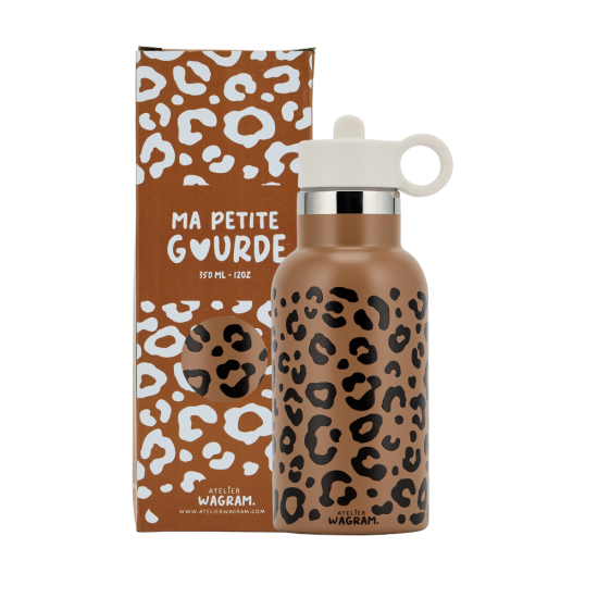Gourde acier inox - Caramel Léopard
