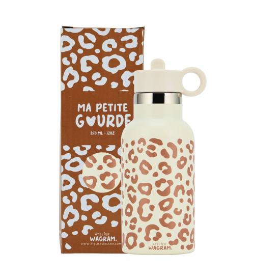 Gourde acier inox - Crème Léopard
