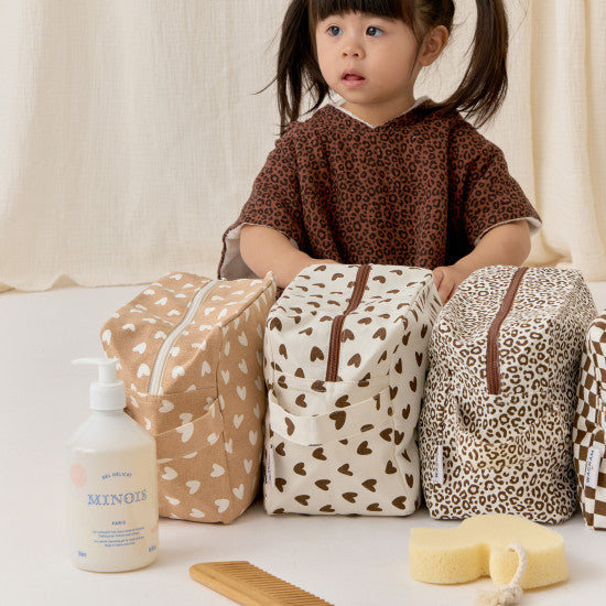 Trousse de toilette cœurs - Nougat