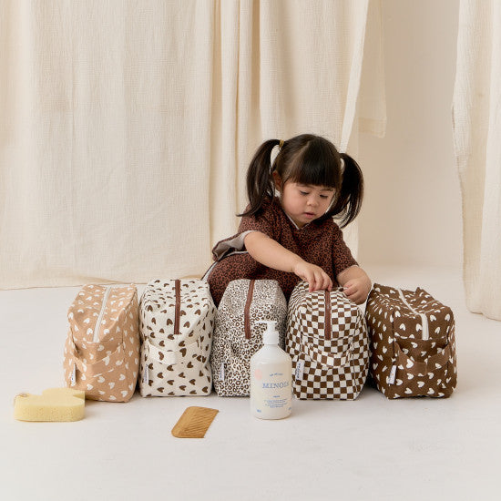 Trousse de toilette cœurs - Nougat