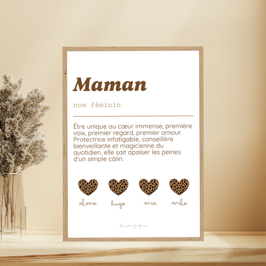 Affiche décorative - Définition Maman léopard marron