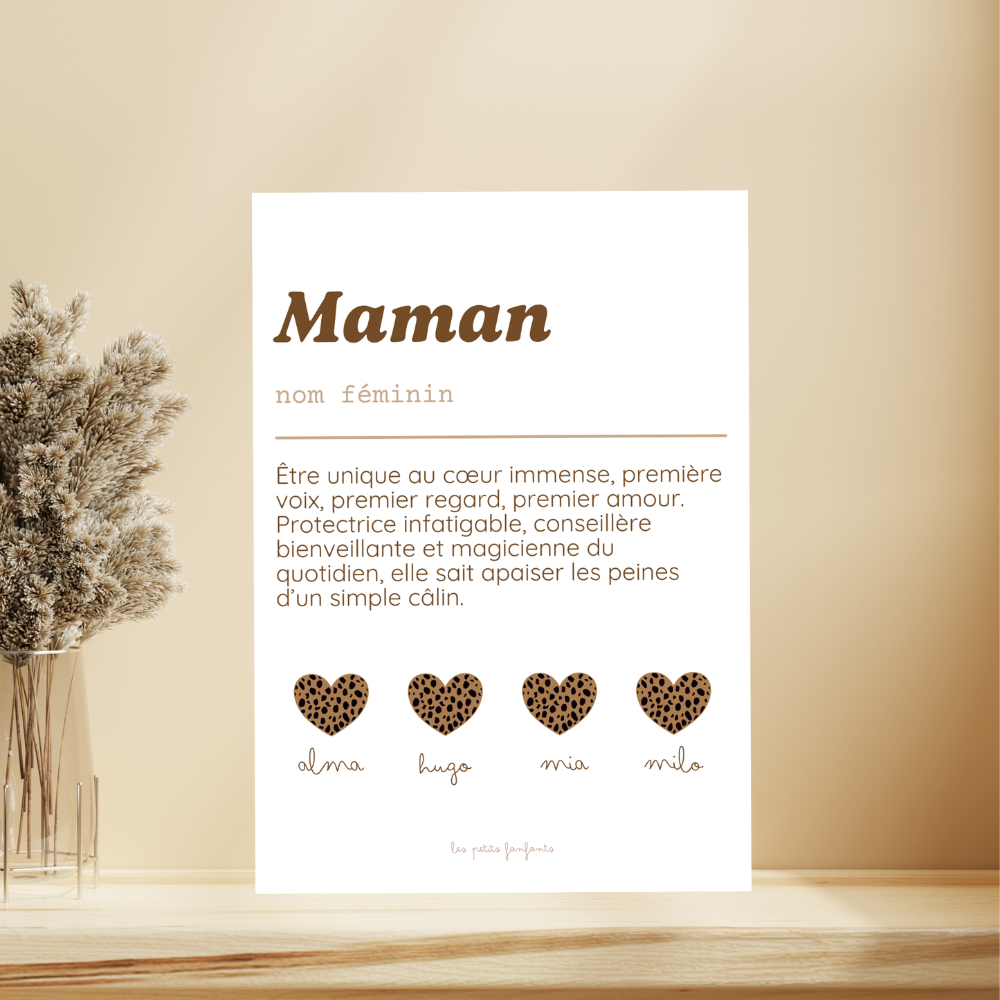 Affiche décorative - Définition Maman léopard marron