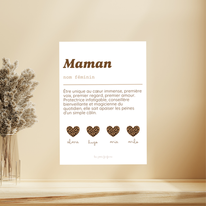 Affiche décorative - Définition Maman léopard marron