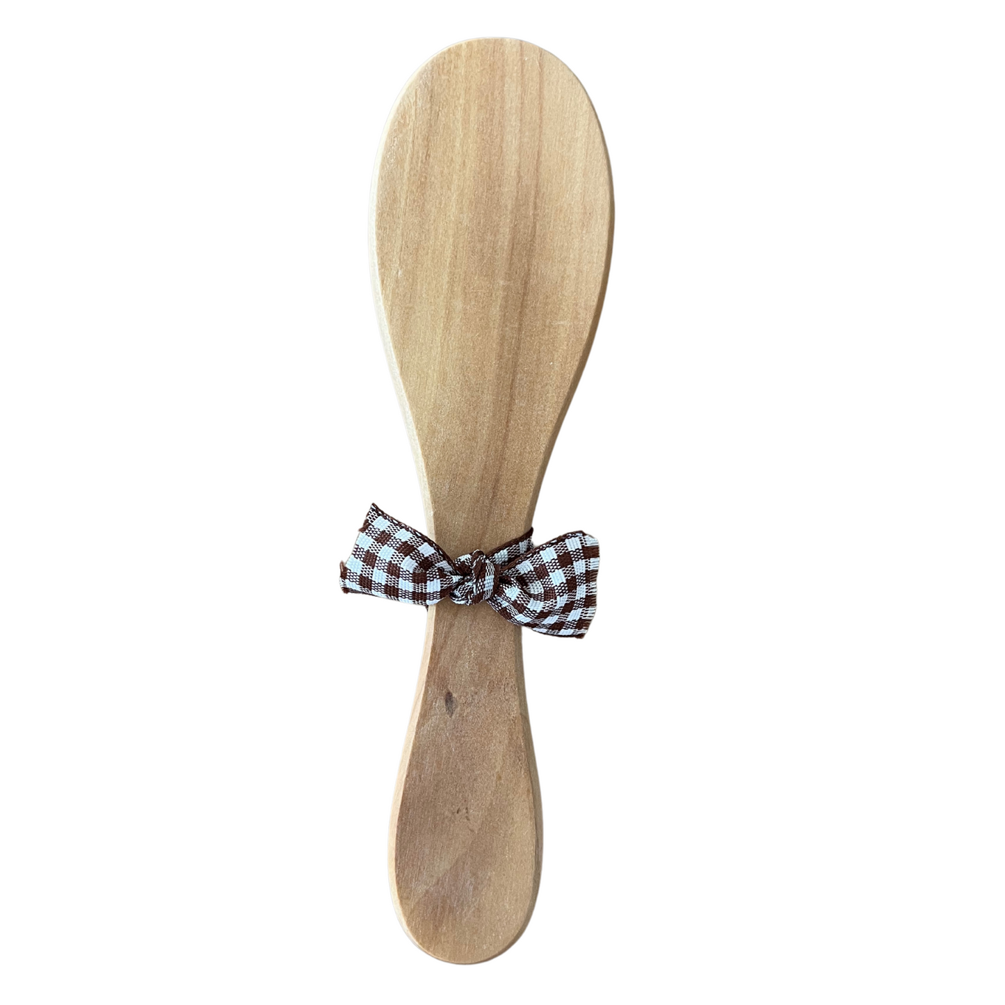 Brosse à cheveux bébé personnalisée - motif vichy marron
