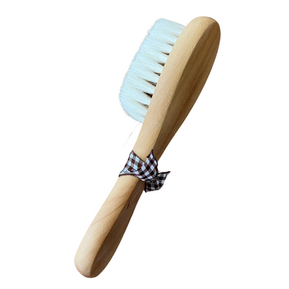 Brosse à cheveux bébé personnalisée - motif vichy marron