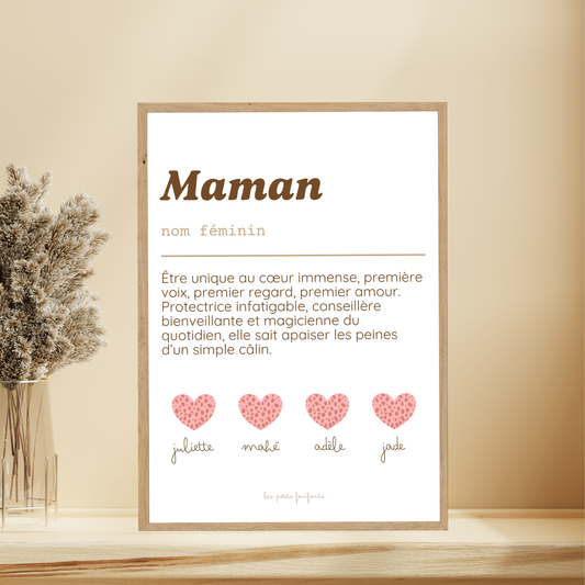 Affiche décorative - Définition Maman léopard rose