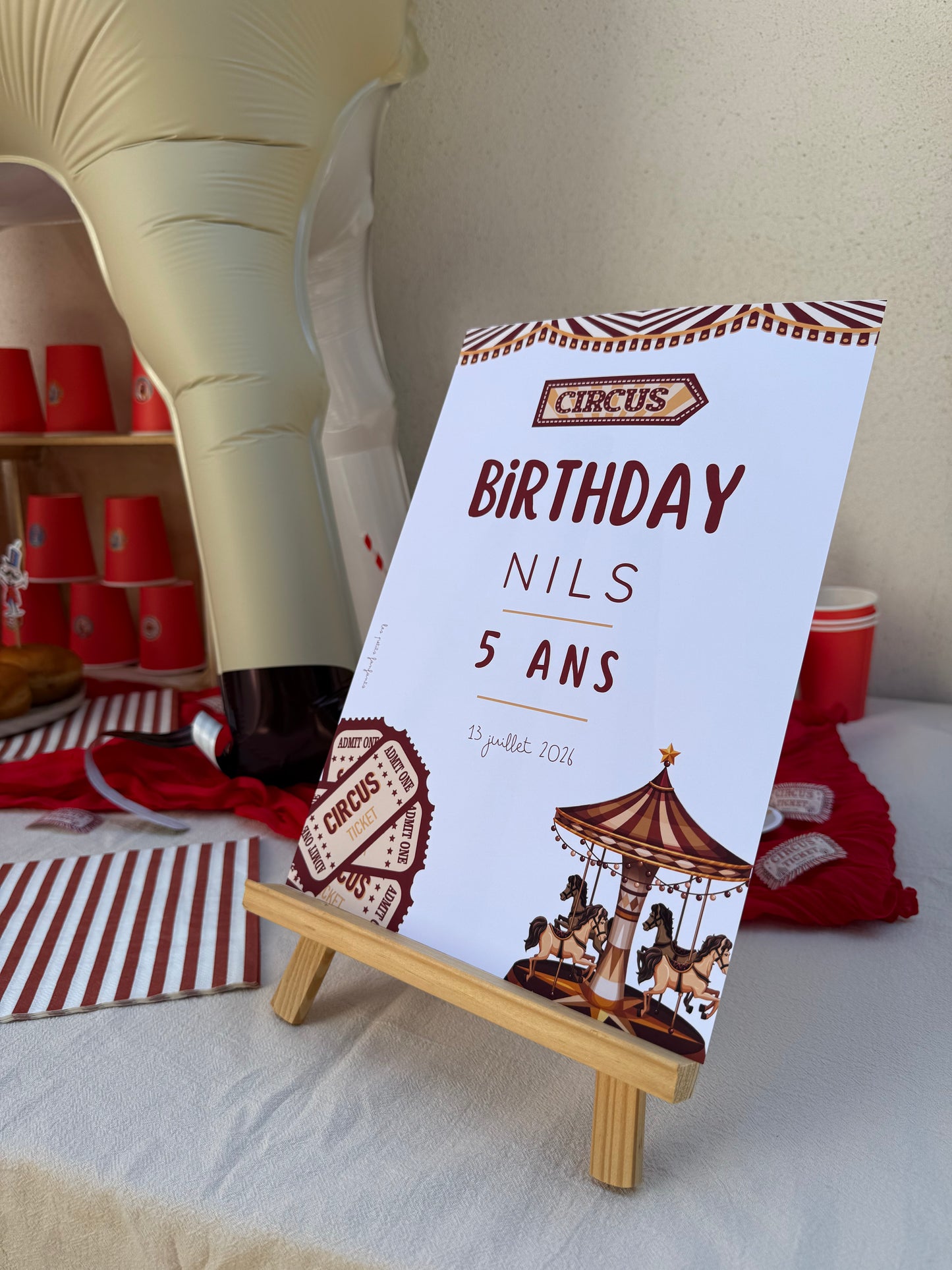 Thème Cirque - Affiche bienvenue anniversaire