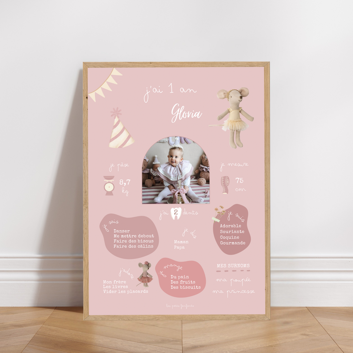 Thème Maileg version rose - Affiche anniversaire