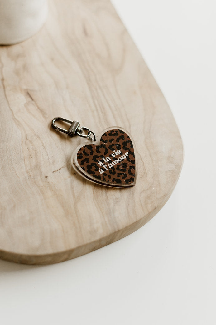 Porte-Clés À LA VIE, À L'AMOUR Léopard MARRON FONCÉ