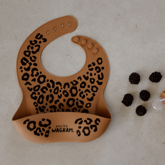 Bavoir silicone - Caramel Léopard