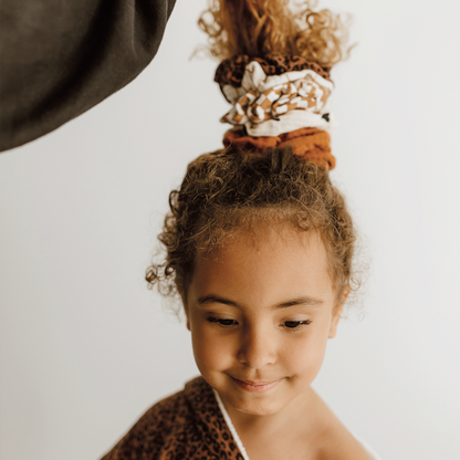 Chouchou cheveux - Gaze de coton léopard marron