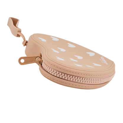 Pochette enfant coeur en silicone - Nougat